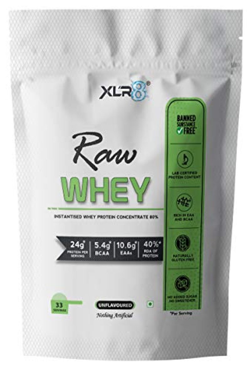 Xlr8 Raw Whey Protein Powder Instantised Whey Protein Concentrate 80% – 1 Kg/2.2 Lbs (Unflavored)
