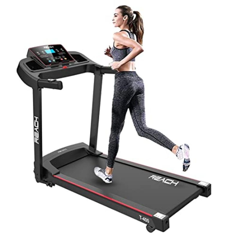 Reach T-400 [4Hp Peak] Multipurpose Automatic Treadmill With Manual Incline And Lcd Display Perfect For Home Use – Electric Motorized Running Machine For Home Gym ( Max Speed 12Km/Hr)