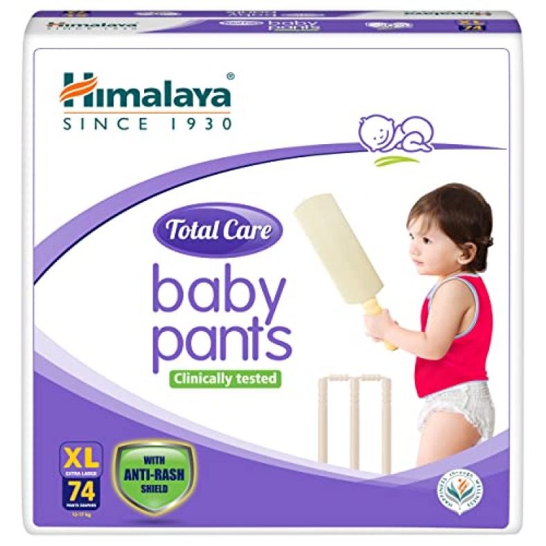 Himalaya Total Care Baby Pants Diapers, Extra Large (12 – 17 Kg), 74 Count