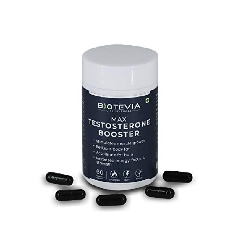 Biotevia Max Testosterone Booster For Men Boost Muscle Growth And Energy 60 Vegetarian Capsules