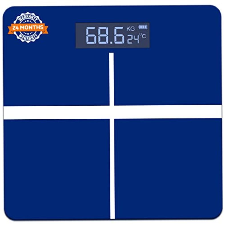 Beatxp Blue Plus Digital Bathroom Weighing Scale With Lcd Panel & Thick Tempered Glass, Electronic Weight Machine For Human Body – 2 Year Warranty