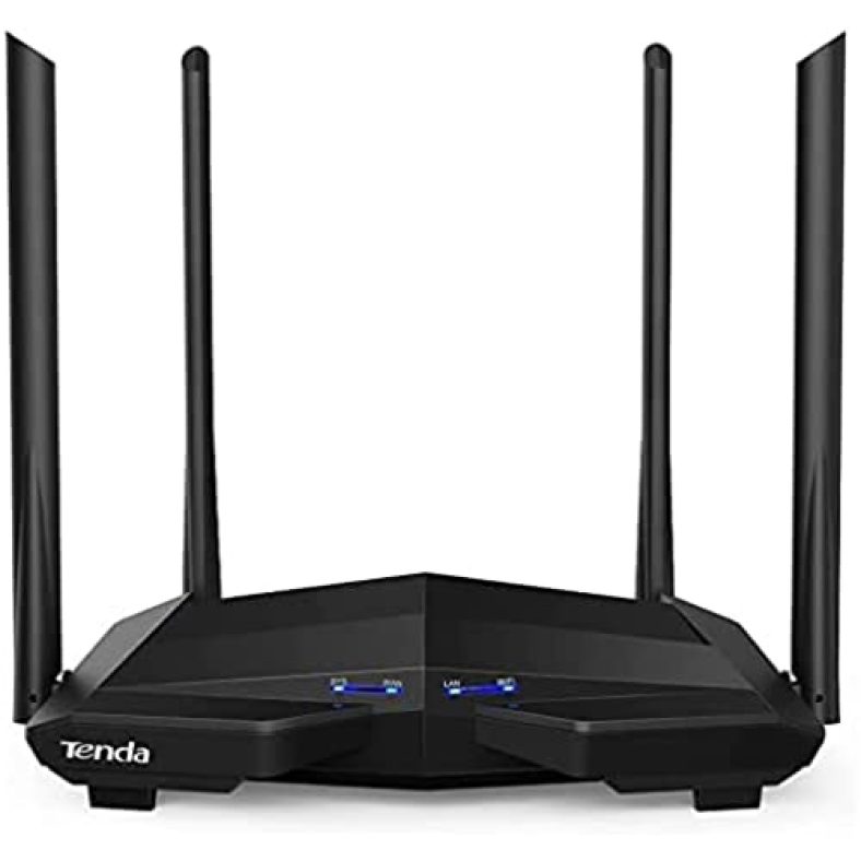 Tenda Ac10 Ac1200 Wireless Smart Dual-Band Gigabit Wifi Router, Mu-Mimo, 4 Gigabit Ports, 867Mbps/5 Ghz+ 300Mbps /2.4Ghz, Support Vpn Server, Wifi Schedule, (Black, Not A Modem)