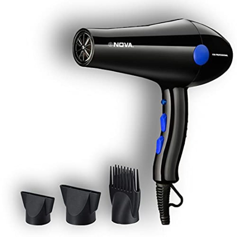 Nova Nhp 8216 1800 Watts Proffesional Hair Dryer For Women (Blue)