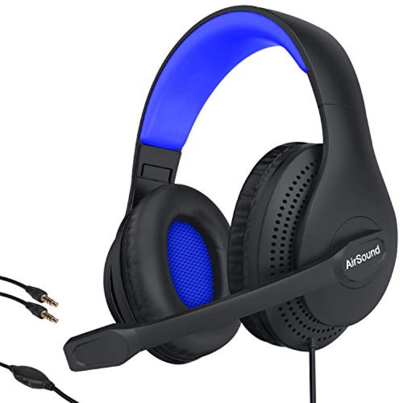 Airsound Alpha-4 Stereo Gaming Headset For Noise Cancelling Over-Ear Headphones| Adjustable Mic, Bass Surround, Soft Memory Earmuffs For All Laptop