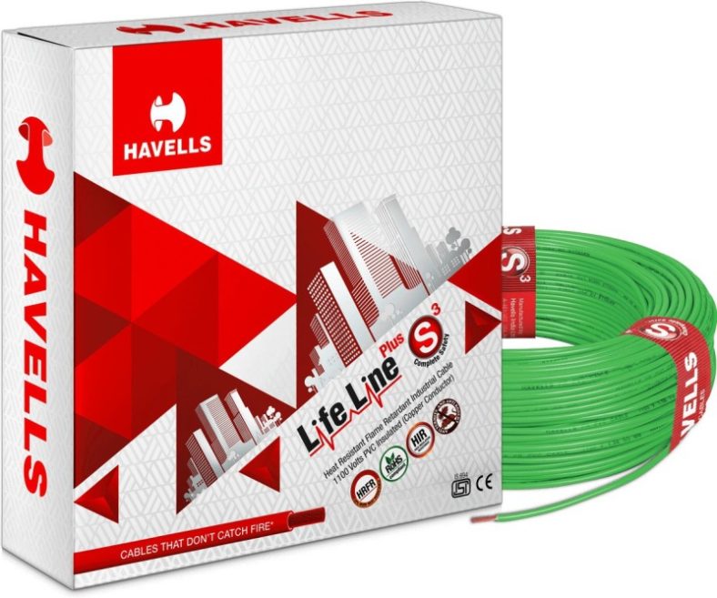 Havells Hrfr Pvc 0.75 Sq/Mm Green 90 M Wire(Green)