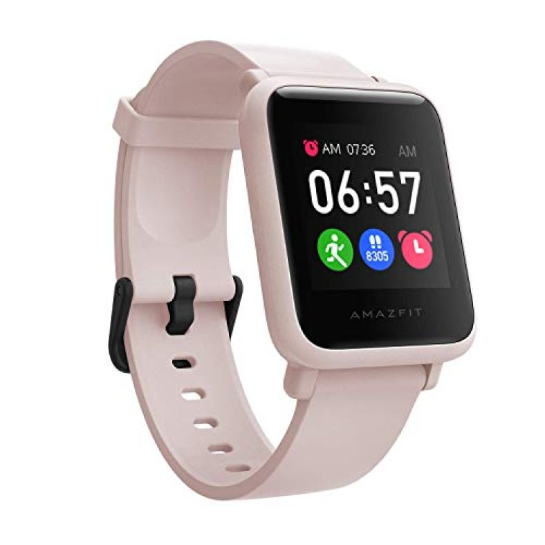 Amazfit Bip S Lite Smart Watch, 30 Days Battery Life, 150+ Watch Faces, Always-On Display, 30G Lightweight, 5 Atm Water Resistance, 8 Sports Modes (Sakura Pink)
