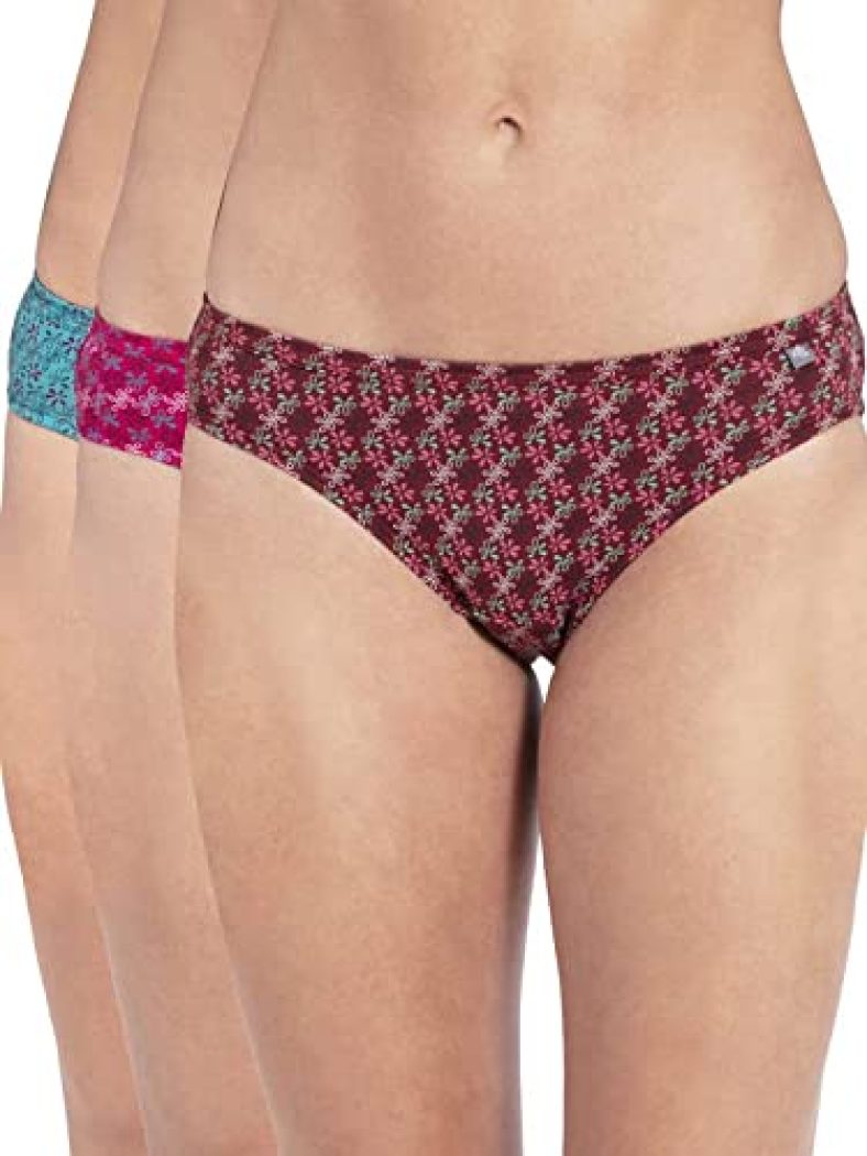 Jockey Women’S Cotton Bikini (Pack Of 3) (Colors/Prints May Vary) 1410_Dark Prints_M