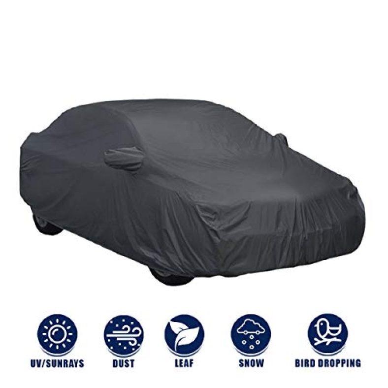 Kingsway Kkmcbc2X2Mr00116 Car Body Cover With Mirror Pockets For Maruti Suzuki Swift Dzire (Grey)