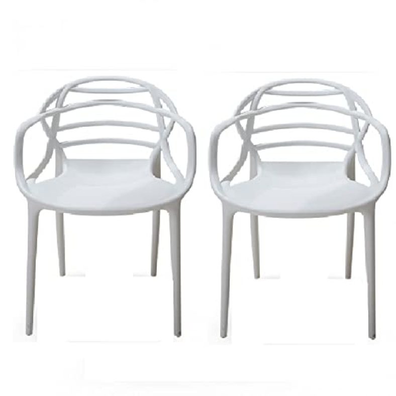 Cello Atria Plastic Chair Set (White, Set Of 2), 20 * 29 Inches, (Clo_Atria_So2_White)