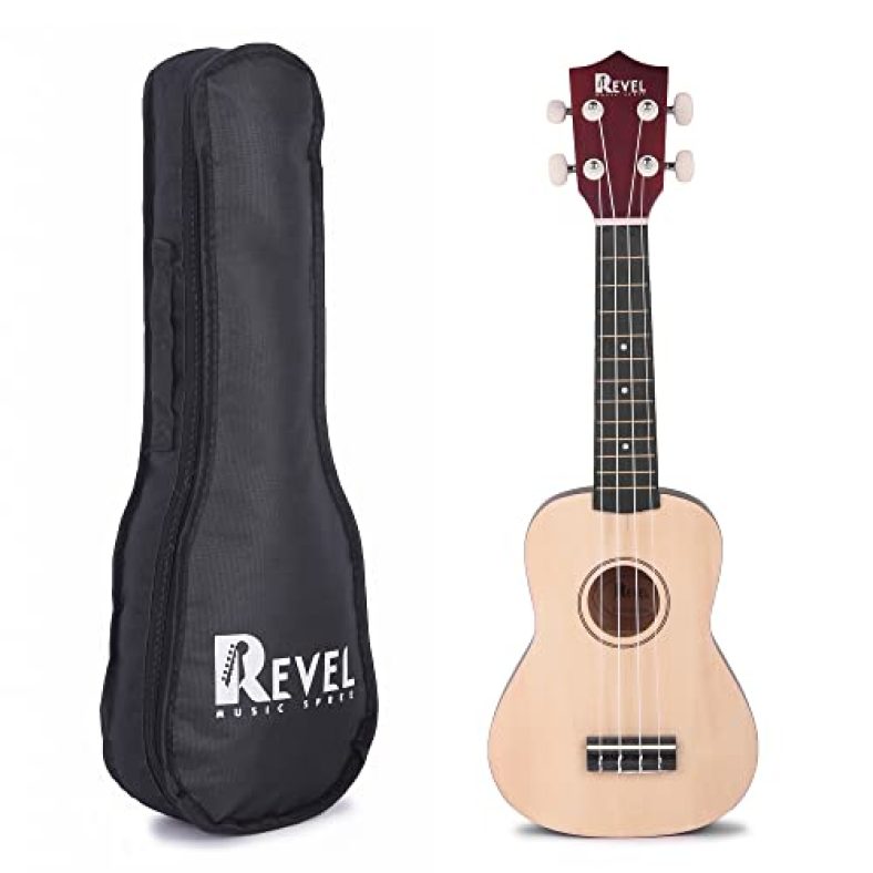 Revel 21 Inches Soprano Ukulele (Refreshing Natural) With Carry Bag. Core With Gentle Braced Wood For Warm Bright Tone.