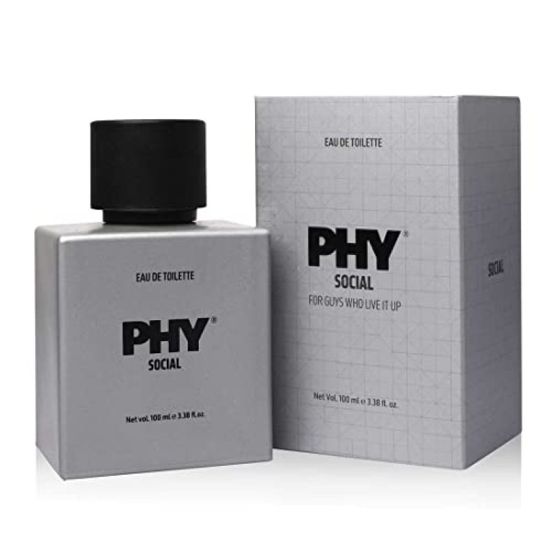 Phy Social Eau De Toilette (Edt) | For That Chilled Out Vibe | Freshness Of Mint With Citrusy Mandarin | Perfect For A Party Or Evening Out | Long Lasting Fragrance, Premium Perfume For Men, 100 Ml