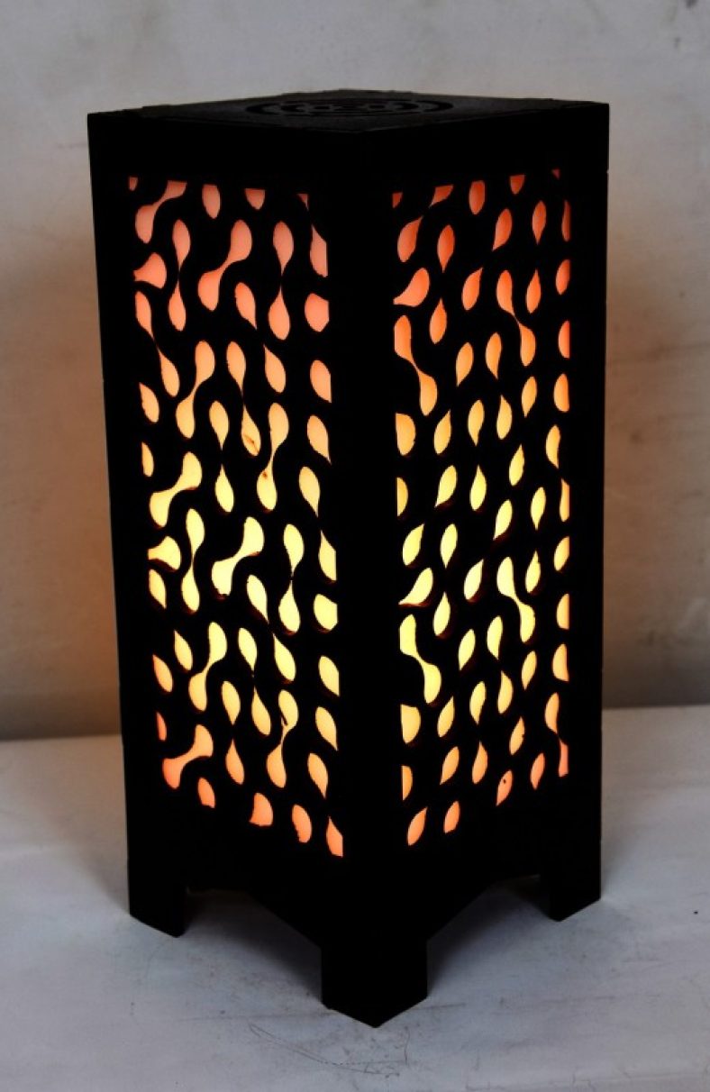 Flipkart Perfect Homes Wooden Table Lamp With Creative Design,Suitable For Bedside,Drawing Room,Lobby Etc Table Lamp(25.5 Cm, Black)