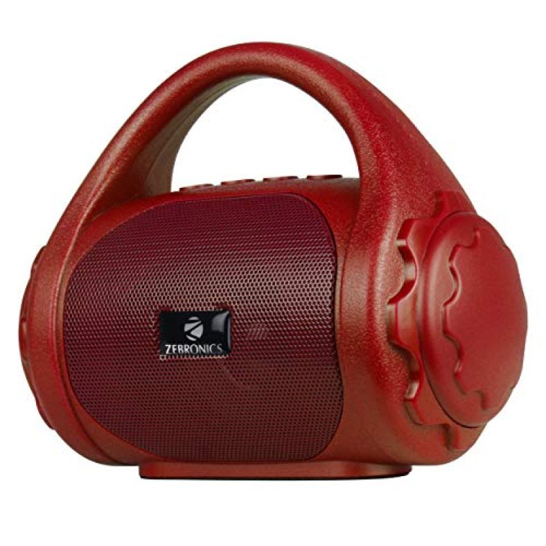 Zebronics Zeb-County 3W Wireless Bluetooth Portable Speaker With Supporting Carry Handle, Usb, Sd Card, Aux, Fm & Call Function (Red)