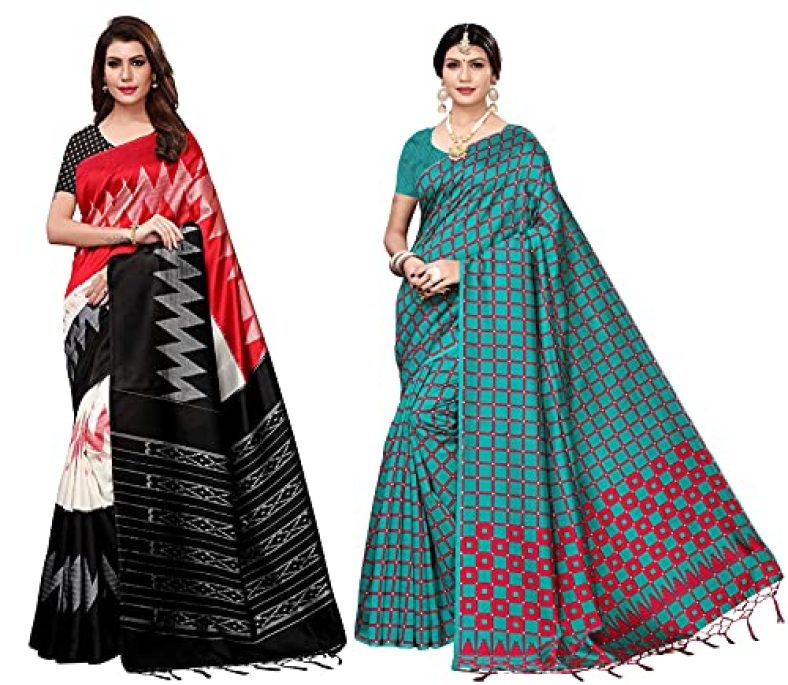 Anni Designer Women’S Multicolor Art Silk Saree With Blouse Pack Of 2 (Gopi-Combo-055_Free Size)