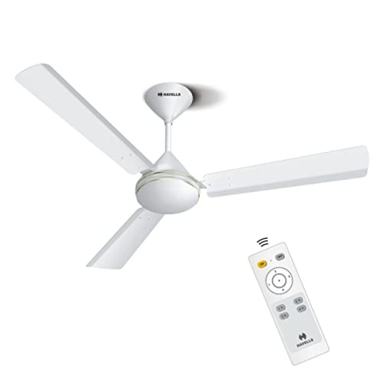 Havells 1200 Mm Efficiencia Prime High Speed, Bldc Motor, Energy Efficient With Remote Control Ceiling Fan (White)