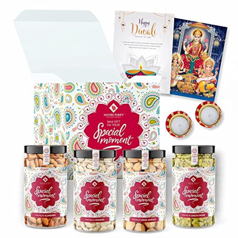 Nature Purify Dry Fruit Combo Pack 400G ( Almond, Cashew, Kishmish, Apricot 100G Each ) Festival Gift Hamper, Healthy Snacks, Corporate Order