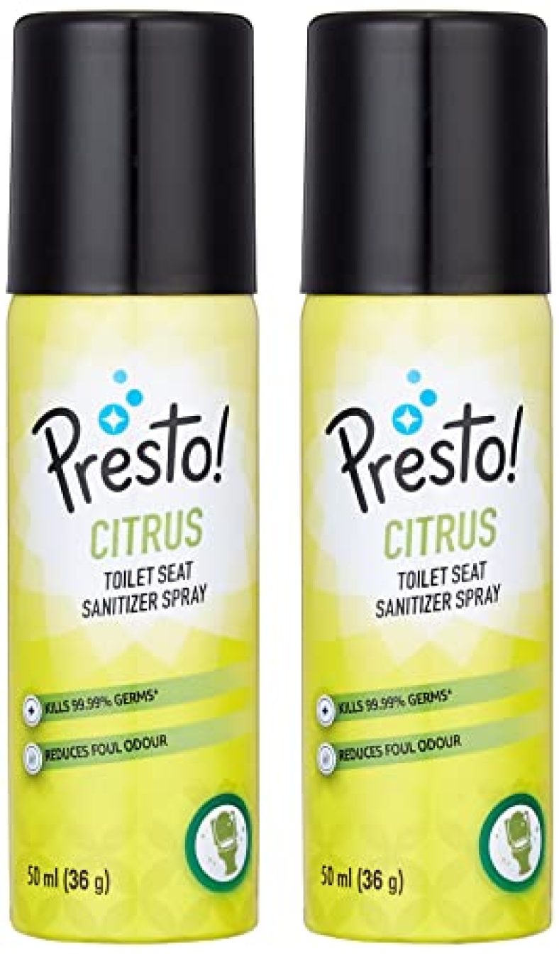 Amazon Brand – Presto! Toilet Seat Sanitizer, Citrus, 50 Ml, Pack Of 2