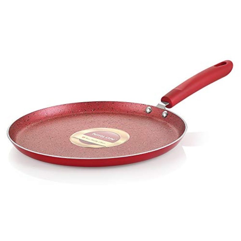 Nirlon Cookware Induction Base Aluminium Non Stick Red Velvet Dosa Flat Tawa For Induction/Gas Stove Tops [New_Red Velvet_Flat Tawa]