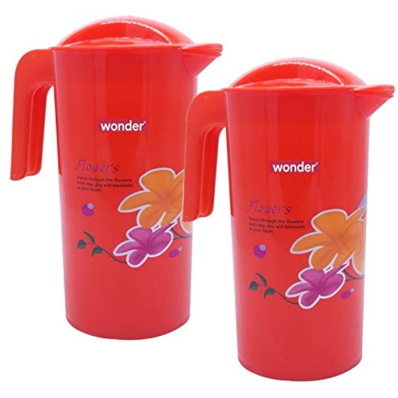 Wonder Plastic Prime Vijay Jug Set, 2 Pc Jug 2 Ltr, Red Color, Made In India, Kbs01178