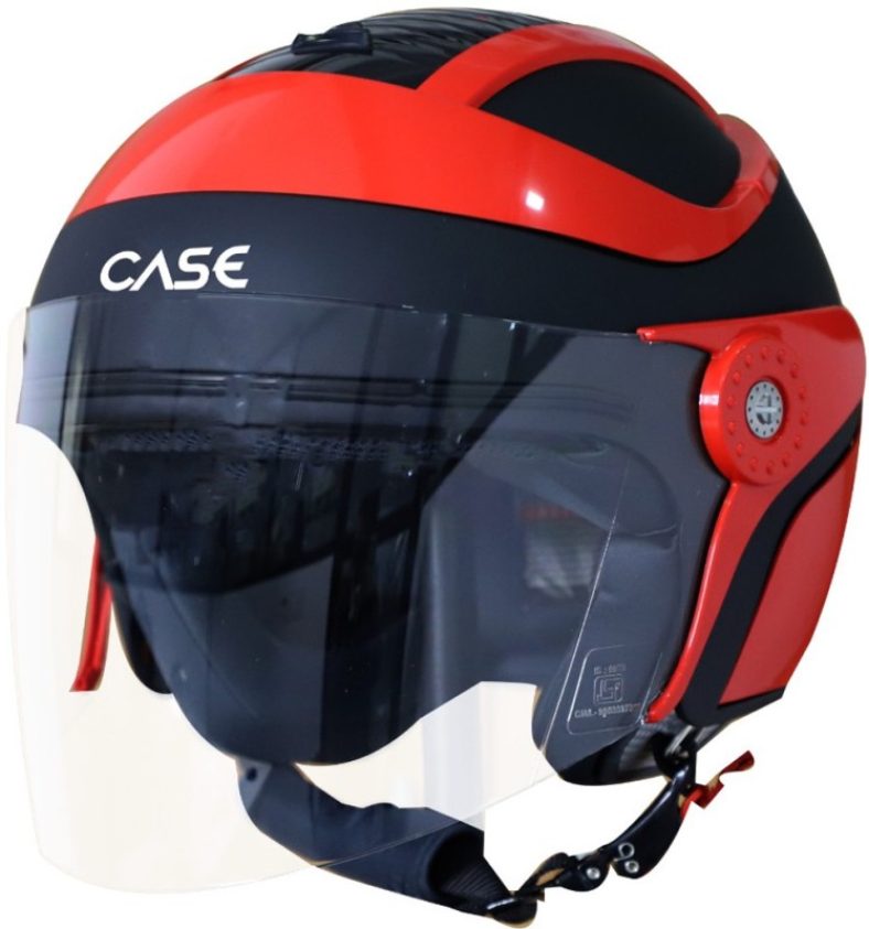 Steelbird Sb-29 Case Motorbike Helmet(Mat Black With Red)