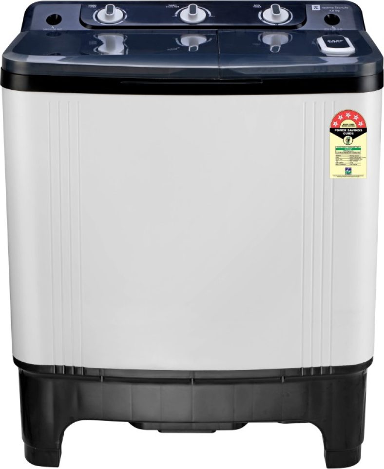 Realme Techlife 7 Kg 5 Star Rating Semi Automatic Top Load White, Black(Rmsa705Nnndw)