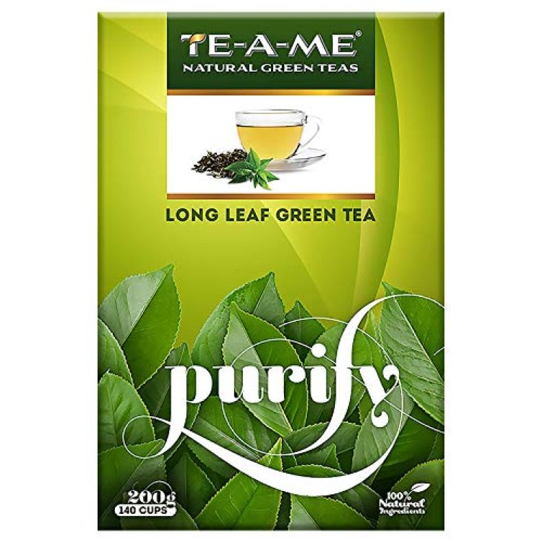 Te-A-Me Purify Long Leaf Loose Green Tea – 200 Gms | 100% Natural Ingredients | Zero Calories – Improves Metabolism & Reduces Waist