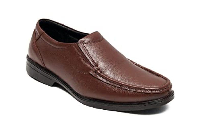 Aramish Brown Genuine Leather Slipon Formal Shoe For Men – 10 Uk