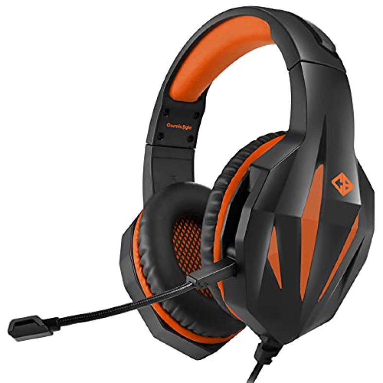 Cosmic Byte Uranus Gaming Headset With Flexible Microphone For Pc, Ps5, Xbox, Mobiles, Tablets, Laptops (Orange Demon)