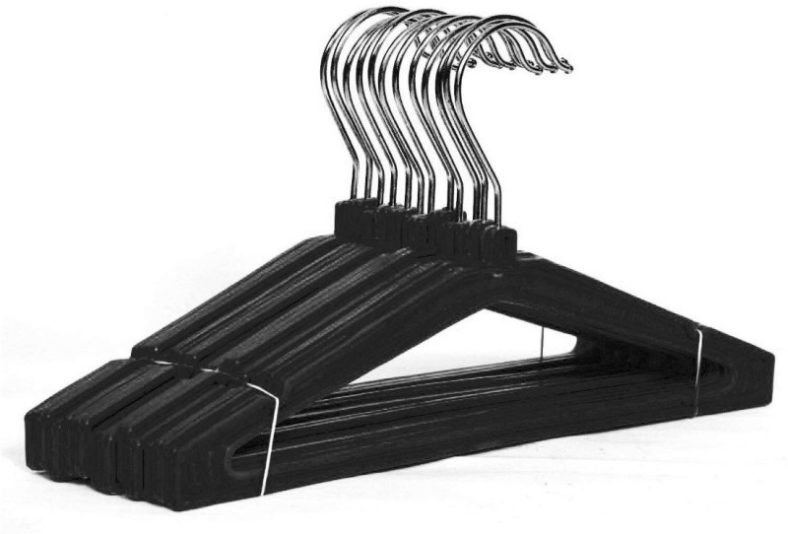 Lashkara (Heavy) Plastic Shirt Pack Of 12 Hangers For  Shirt(Black)