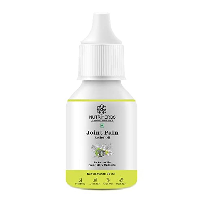Nutriherbs Joint Pain Oil | Ayurvedic Pain Relief Oil For Joint, Knee, Back And Muscle Enriched With Malkangani, Til, Pudina Phool, Sonth, Ajowan, Lemon Grass Oil & Terpene Oil 30Ml