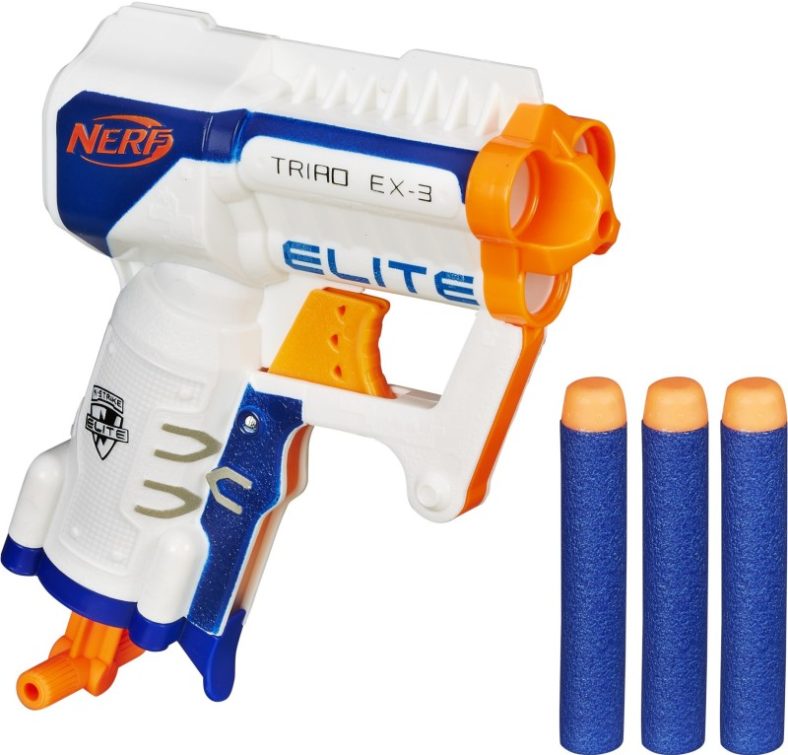 Nerf N-Strike Elite Triad Ex-3 Guns & Darts(White)