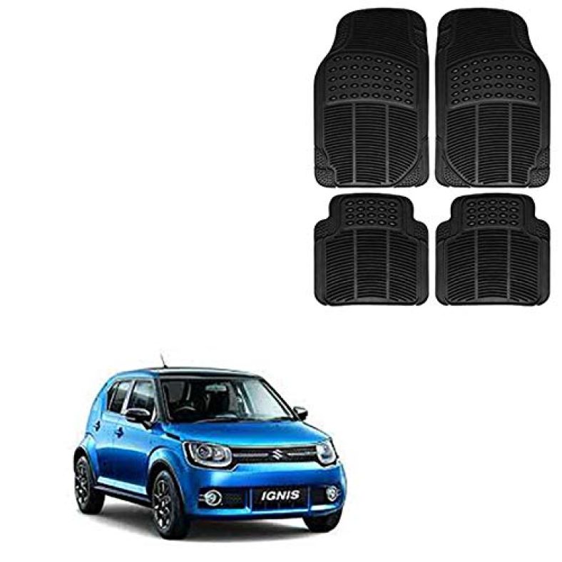 Kandid Black All Weather Rubber Floor Mats For Car Suv & Truck For Maruti Suzuki Ignis (Set Of 4)