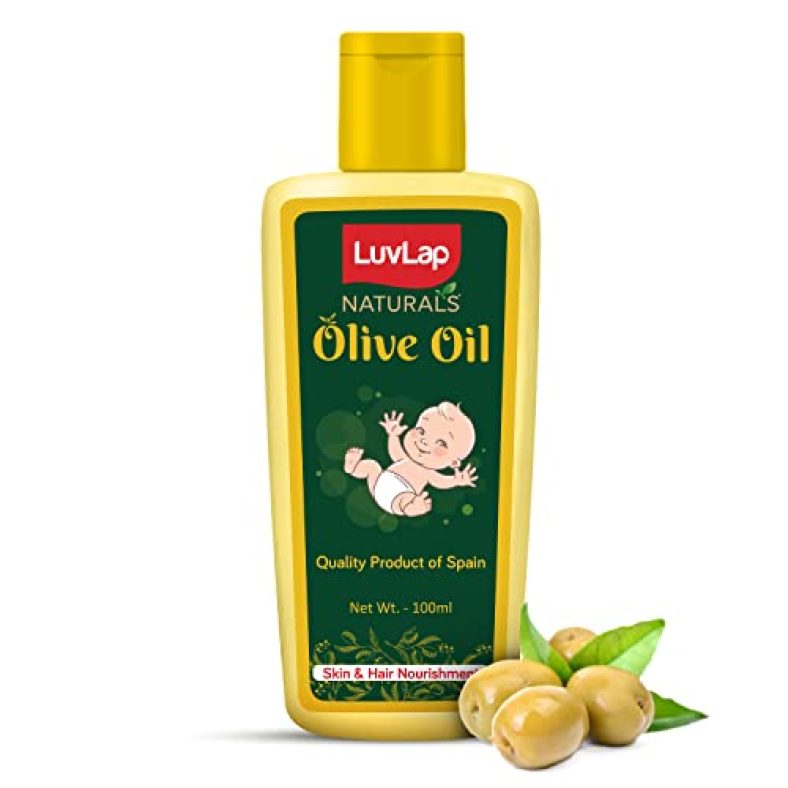 Luvlap Naturals Baby Body Massage Olive Oil 100Ml, Non-Sticky & Easy To Spread, Spanish Premium Olive Oil, Enhances Bone & Muscle Strength