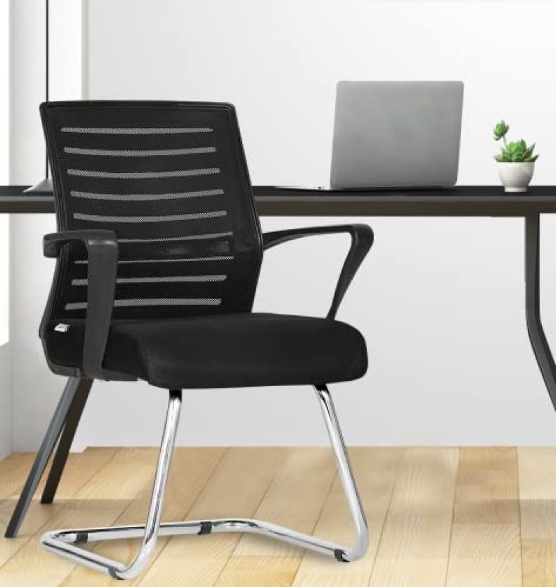 Da Urban® Bella Medium Back Mesh | Heavy Duty Metal Frame | Office Visitor/Study | Ergonomic Chair (Black)
