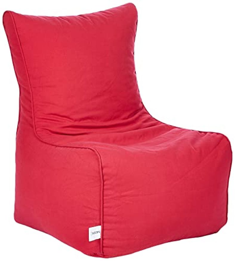 Hoopy Cotton Chair Xxxl Bean Bag Cover (Without Beans)_Red