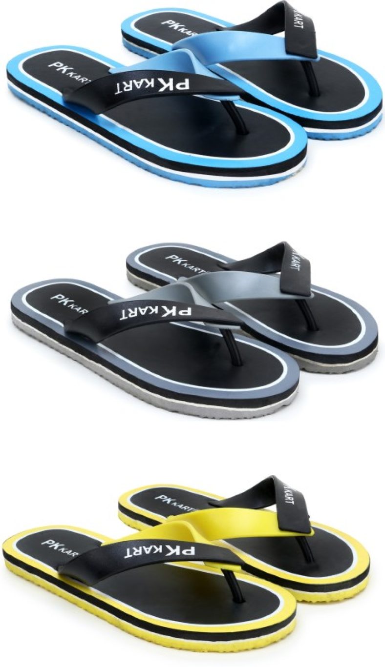 Pkkart Slippers(Blue, Grey, Yellow 9)