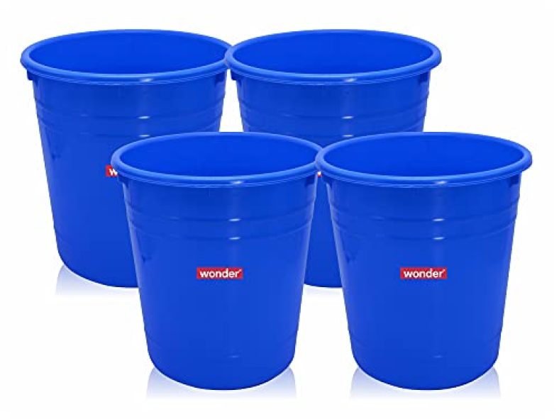Wonder Plastic Prime Wbp 101 Open Dustbin Set, 4 Pc 6 Ltr, Blue Color, Made In India Kbs02393