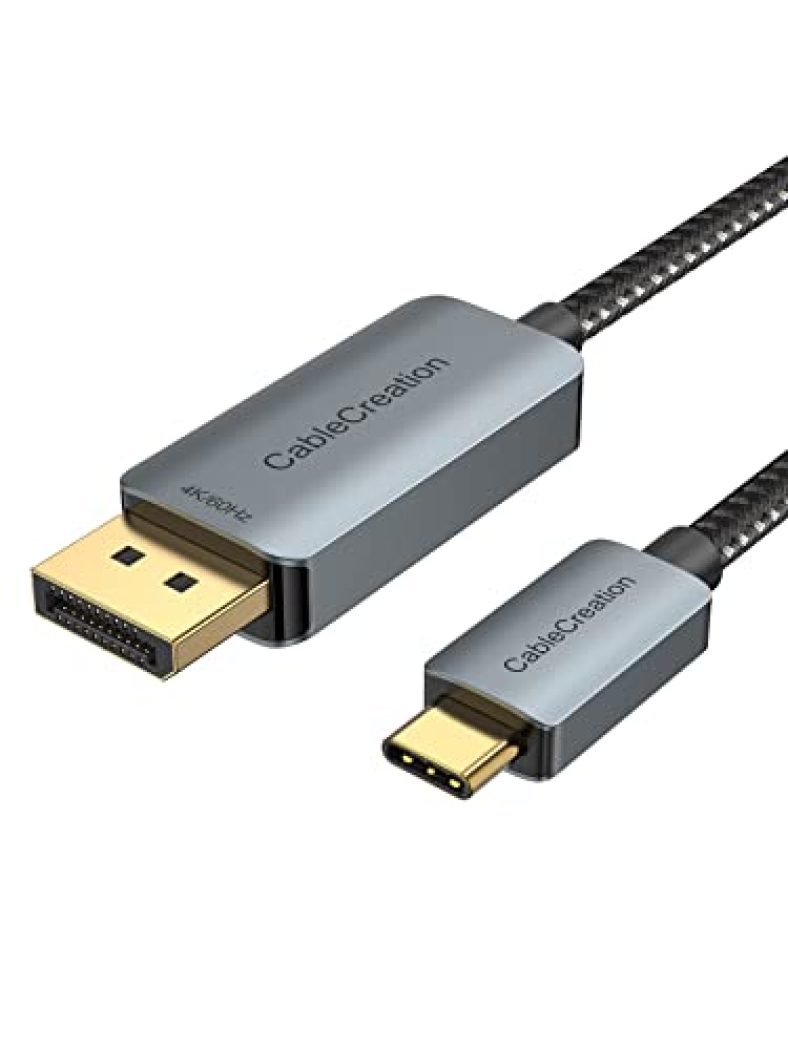 Cablecreation 6Ft Usb C To Displayport Cable 4K@60Hz, 2K@165Hz, 2K@144Hz, Usb Type C To Dp Cable Thunderbolt 3 Compatible With Macbook Pro/Air, Imac, Ipad Pro 2020, Xps, Galaxy S22 Ultra/S20/S10, Aluminum