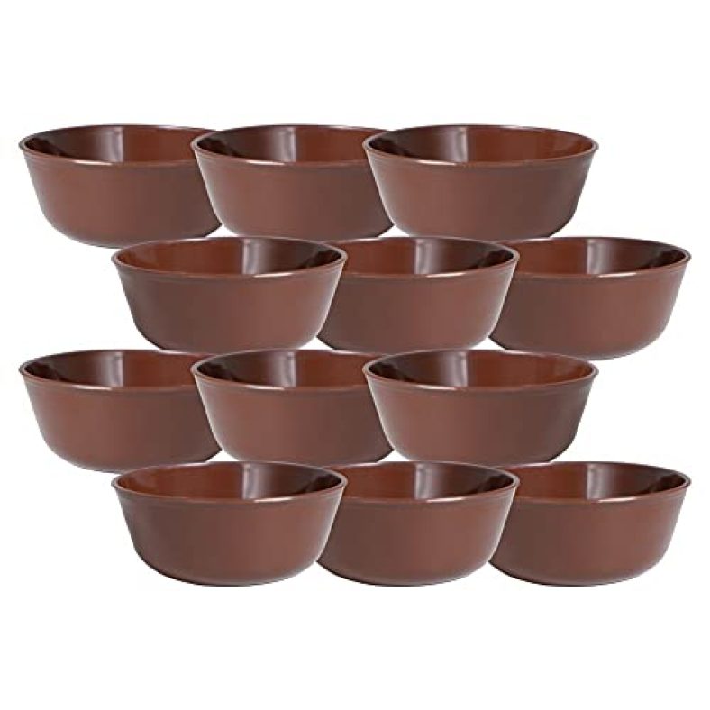 Wonder Sigma 300 Microwave Safe Multipurpose Plastic Bowl Set, 12 Pc Bowl 300 Ml, Brown Color, Made In India, Kbs03360