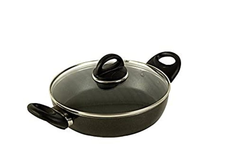 Kitchen Chef Induction Base Kadhai 240Mm With Glass Lid