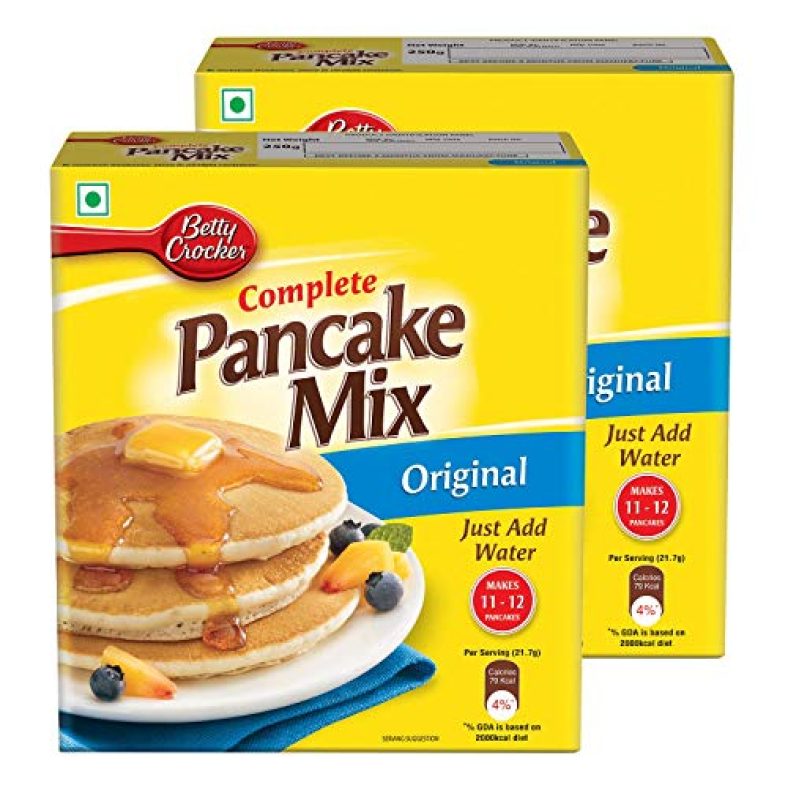 Betty Crocker Pancake Mix | Instant Breakfast Mix | Waffles And Pancake Mix Powder | Original Flavour | Eggless | 250G X Pack Of 2 | 500G