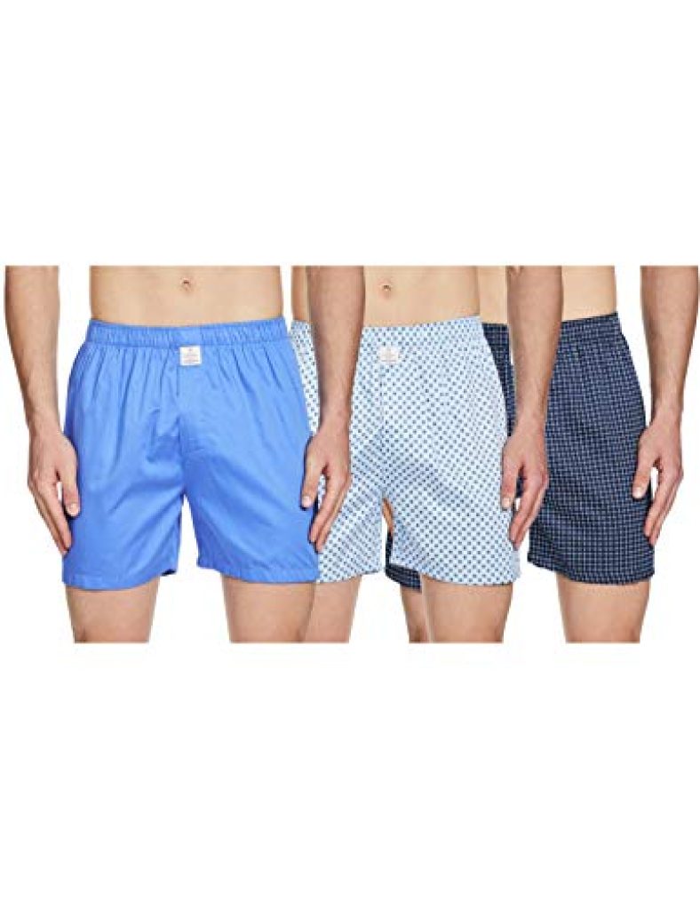 Hammersmith Men’S Cotton Casual Shorts(Pack Of 3) (Hsboxpo3M003-M_2_Navy, Blue, Sky Blue_M)