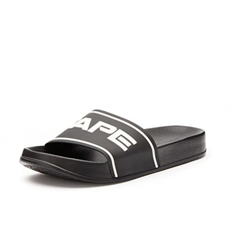 Red Tape Men Black Printed Sliders