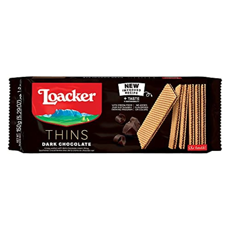 Loacker Thins Dark Chocolate Wafer Crispy 150G – Italy