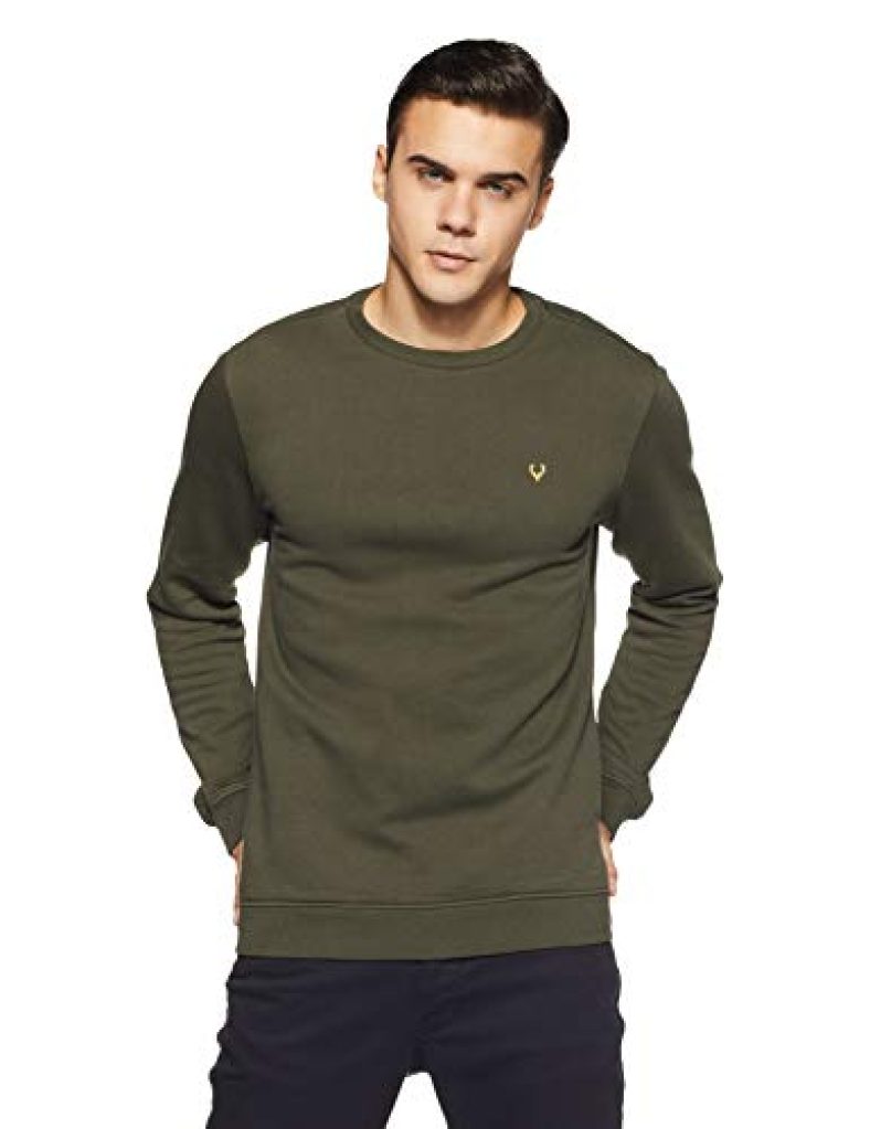 Allen Solly Men Casual Cotton Sweatshirt(Asstorgpk27847_Olive_M)