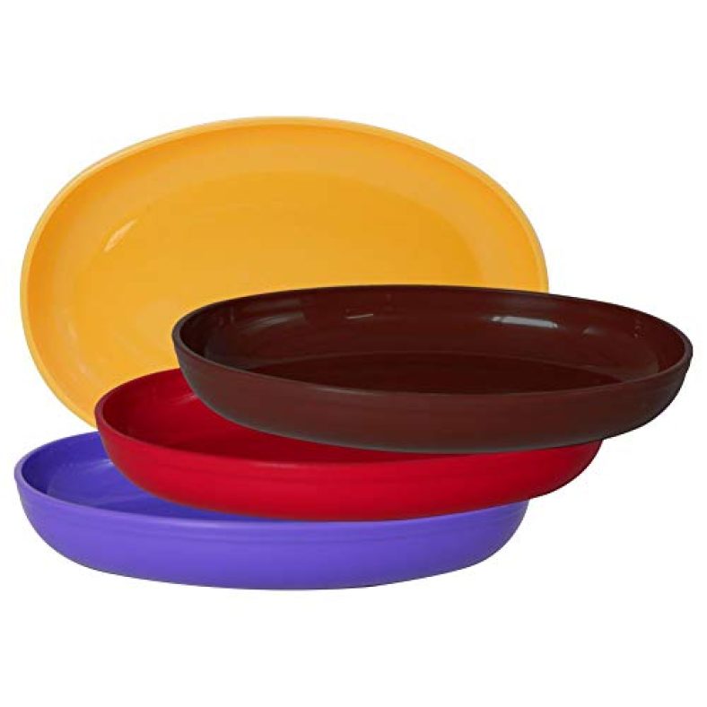 Wonder Plastic Sigma Snacker Microwave Safe Bowl Set, 4 Pc 500 Ml, Yellow Brown Violet Red Color, Made In India, Kbs02150