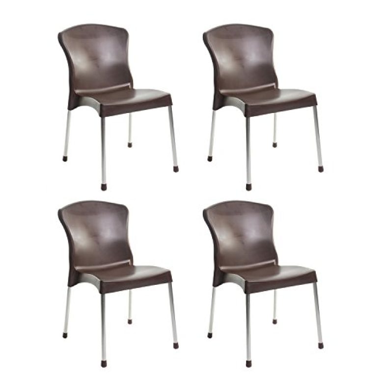 Cello Milano Cafeteria Set Of 4 Chairs (Brown)
