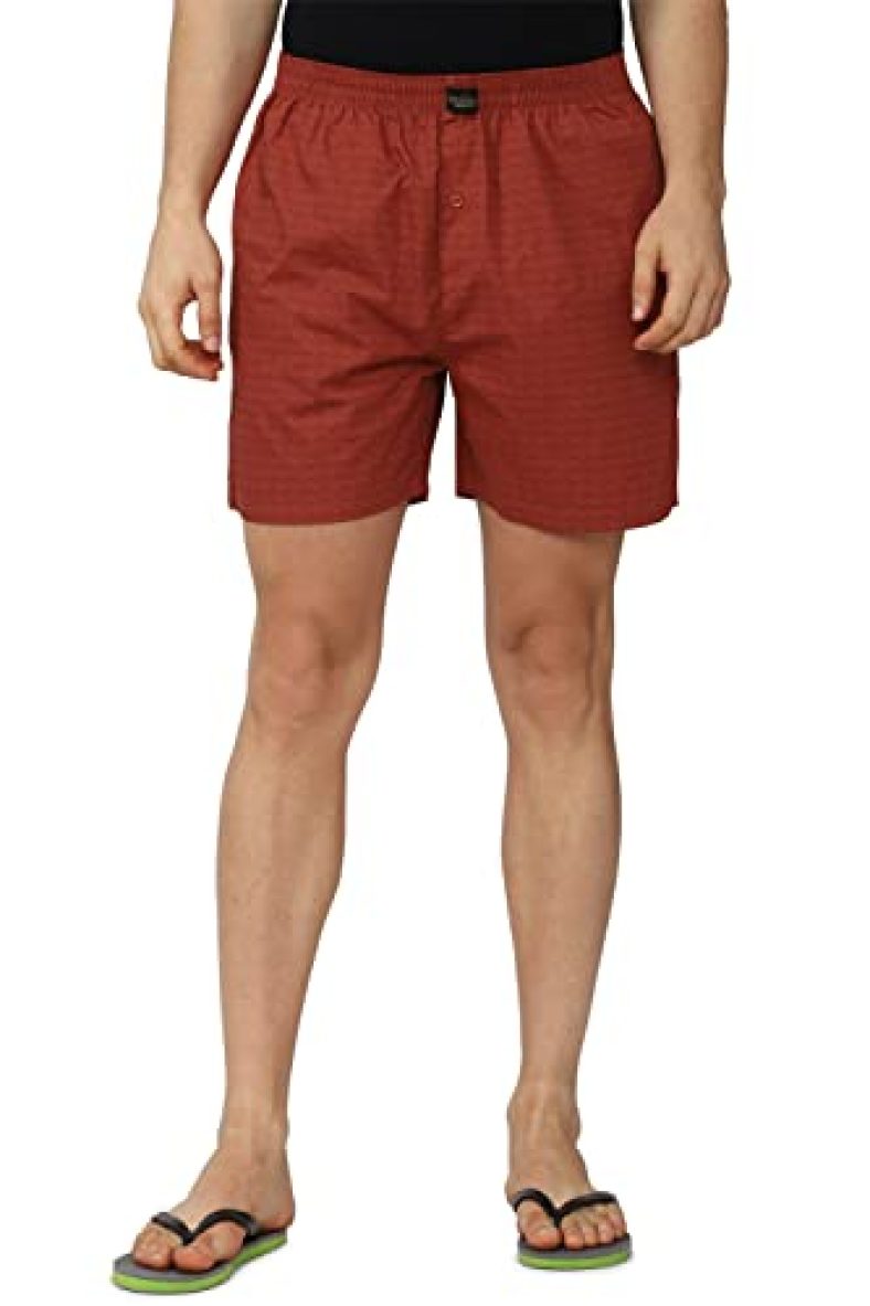 Peter England Men’S Pure Cotton Classic Boxer Shorts (Pack Of 1) (Pebsmrgpx28782_Red_2Xl)