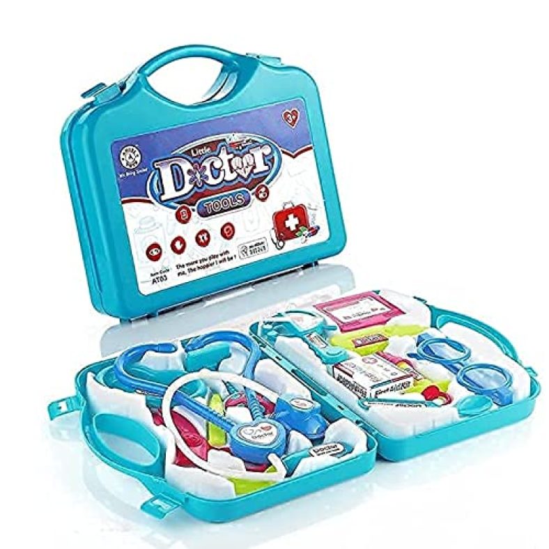 Toyfex Doctor Play Set With Foldable Suitcase, Doctor Set Toy Game Kit, Compact Medical Accessories Toy Set Pretend Play Set Doctor Kit Toy For Kids. (Kids Doctor Tools Set).