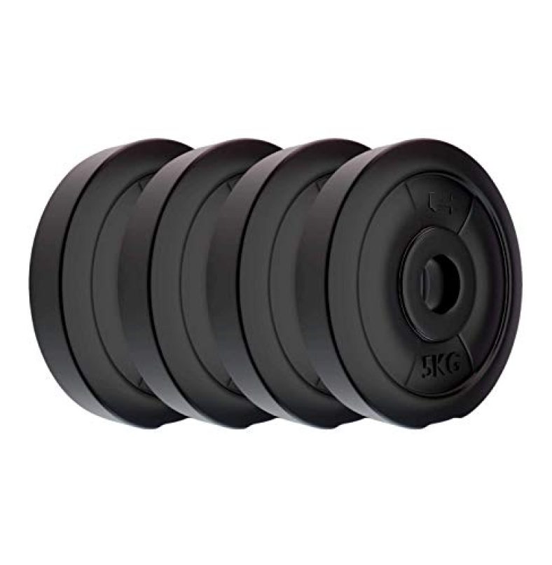 Koxtons Amazon Brand – Koxtons 20 Kg (5 Kgx4) Free Weights Combo, Pvc, Black